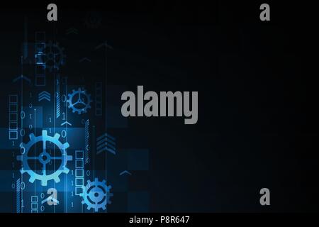 Vector abstract background technology gears concept. Stock Vector