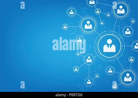 Networked communications systems are interconnected. Stock Vector