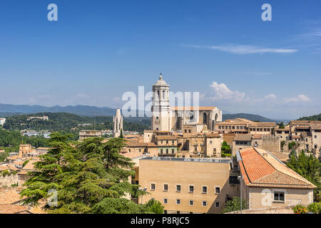 Girona Cathedral in Catalonia Spain Stock Photo