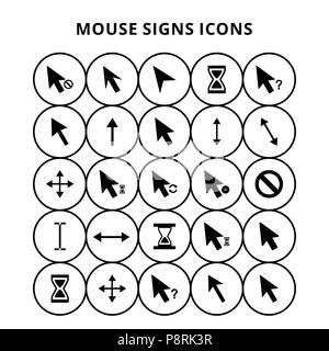 Mouse Sign Icons. For web design and application interface, also useful for infographics. Vector illustration. Stock Vector