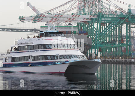 CATALINA EXPRESS SeaCat, CAT EXPRESS, Departing San Pedro For Avalon, Santa Catalina Island, California, USA. Stock Photo