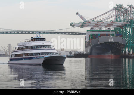 CATALINA EXPRESS SeaCat, CAT EXPRESS, Departing San Pedro For Avalon, Santa Catalina Island, California, USA. Stock Photo