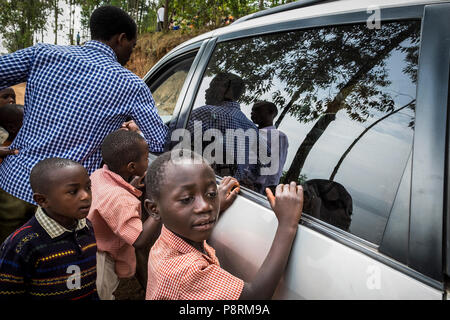 Rwanda,Burera lake,surrounding of Kidaho,children Stock Photo