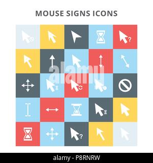 Mouse Sign Icons. For web design and application interface, also useful for infographics. Vector illustration. Stock Vector