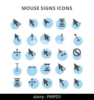 Mouse Sign Icons. For web design and application interface, also useful for infographics. Vector illustration. Stock Vector