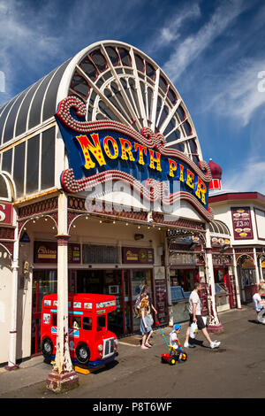 UK, England, Lancashire, Blackpool, Promenade, North Pier, Amusement Arcade at entrance to pier Stock Photo