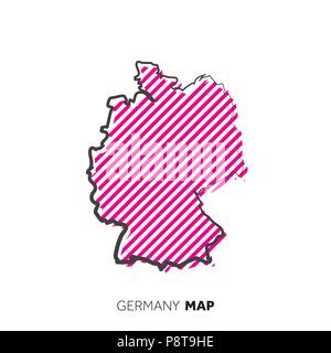 Germany vector country map. Map outline with dots. Stock Vector