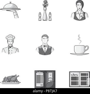 Restaurant set icons in monochrome design. Big collection of restaurant vector symbol stock illustration Stock Vector