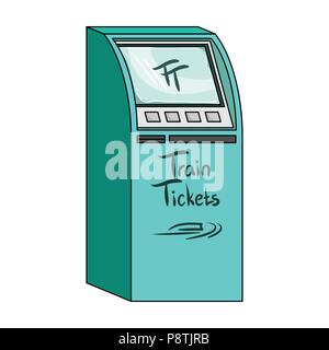 Terminal for train tickets. Terminals single icon in cartoon style isometric vector symbol stock illustration . Stock Vector