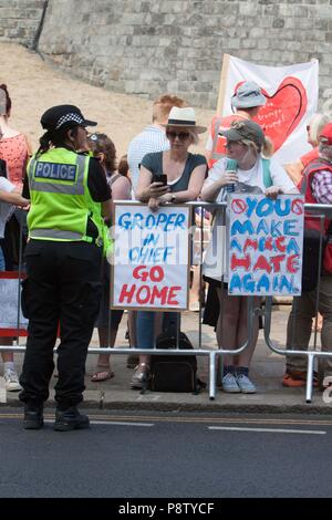 Windsor, UK. 13th July 2018. Windsor, UK - Protests as Donald Trump visits the Queen at Windsor Castle Credit: Andrew Spiers/Alamy Live News Stock Photo