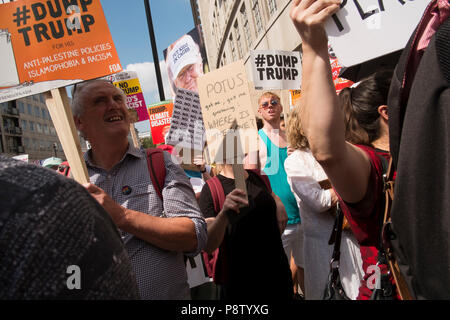 London, United Kingdon. 13th July 2018. 100,000 protest in central London against the visit by US President Donald Trump. Credit: Mike Abrahams/Alamy Live News Stock Photo