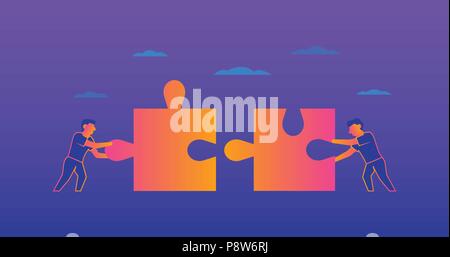 Teamwork Gradient illustration on violet background