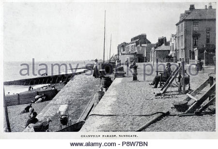 Granville Parade Sandgate, vintage postcard from 1904 Stock Photo