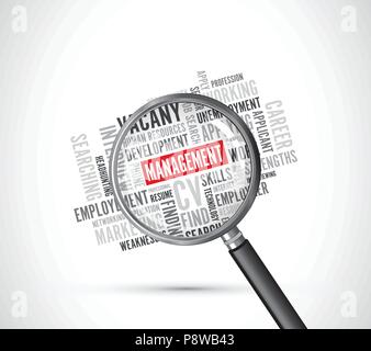 management text background on a microscope Stock Vector