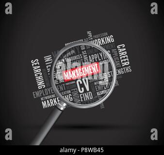 management text background on a microscope Stock Vector