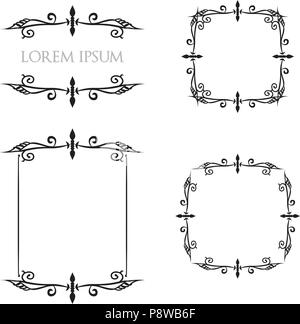 Vintage Floral Frames Borders Ornament Decorative Elements Stock Vector