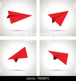 red paper airplanes Stock Vector