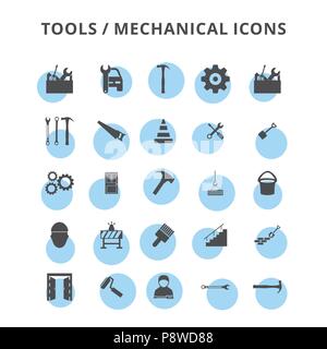 tools icons set. For web design and application interface, also useful for infographics. Vector illustration. Stock Vector