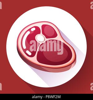 vector piece of meat steak. Juicy hunk of meat. Isolated image. Stock Vector