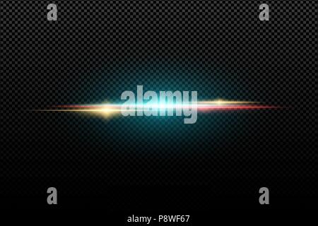 Abstract bright stylish light effect on a transparent background. Multicolored flares. Colorful flash. Vector illustration. EPS 10 Stock Vector