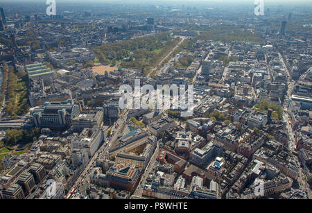 London Aerial view of the West end. Stock Photo