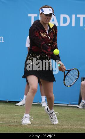 Liverpool ,Uk MARTINA HINGIS and John Mcenroe PLAYING AT LIVERPOOL TOURNAMENT credit Ian Fairbrother/Alamy Stock Photos Stock Photo