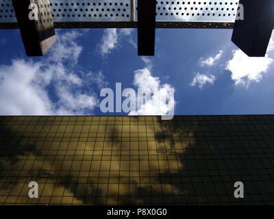 PARANAQUE, METRO MANILA, PHILIPPINES - JANUARY 17, 2017: Outdoor garden and architectural design of the City of Dreams Manila. Stock Photo