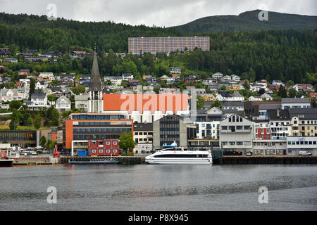 Molde  town in More og Romsdal county, Norway. View from the ferry. Molde  town in More og Romsdal county, Norway. View from the ferry. Stock Photo