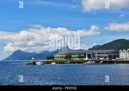 Molde  town in More og Romsdal county, Norway. View from the ferry. Molde  town in More og Romsdal county, Norway. View from the ferry. Stock Photo