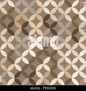 Retro giometric seamless vector circles courful abstract trendy coffee pattern Stock Vector