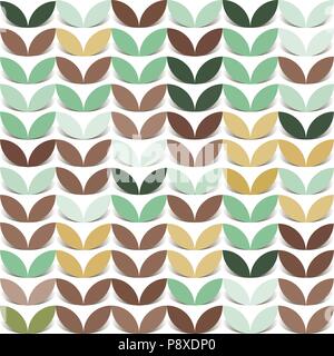 Retro giometric seamless vector circles bright colourful paper sprout abstract trendy pattern Stock Vector