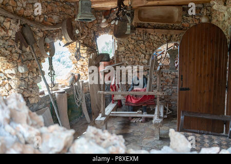 Koumos Stone House and restaurant at Kalyves Crete Stock Photo