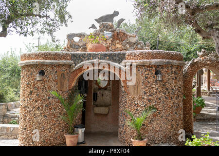 Koumos Stone House and restaurant at Kalyves Crete Stock Photo