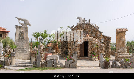 Chapel or church at Koumos Stone House and restaurant at Kalyves Crete Stock Photo