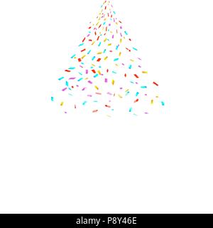 Colorful bright confetti isolated on white background. Festive vector illustration Stock Vector