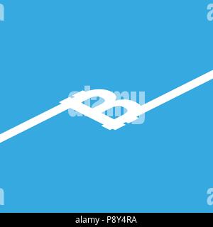 Bitcoin sign icon for internet money. Crypto currency symbol and coin image for using in web projects or mobile applications. Blockchain based secure cryptocurrency. isometric Stock Vector