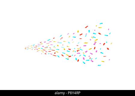 Colorful bright confetti isolated on white background. Festive vector illustration Stock Vector