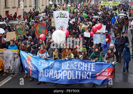 Berlin, Germany, people are protesting with banners at the demo - we are sick of it! Stock Photo