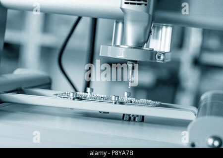 Cutting tool on CNC milling machine. Stock Photo
