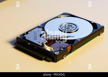 Open hard disk drive (HDD). Stock Photo