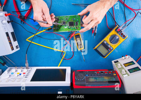 Testing circuit board. Stock Photo