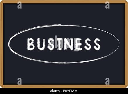 Word Business chalk written on a blackboard vector illustration Stock Vector