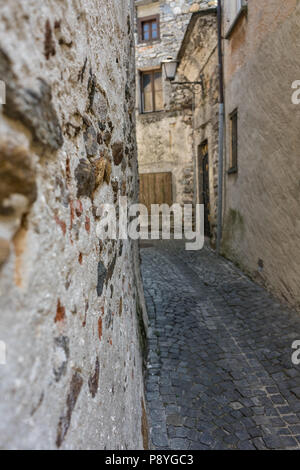 old stone houses and wall in historic acient city old town architecture stlye view Stock Photo