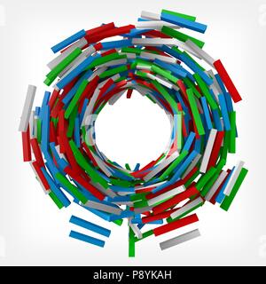 colorful square rods from center. 3d style vector illustration Stock Vector