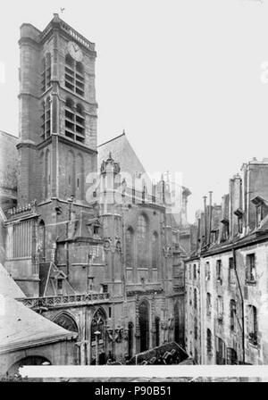 268 Eglise Saint-Gervais-Saint-Protais - Clocher et façade, côté nord - Paris - Médiathèque de l'architecture et du patrimoine - APMH00024626 Stock Photo