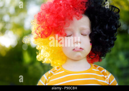 Little girl representing Germany weeping over Great Britain leaving European Union. Child in tears over Brexit. Stock Photo