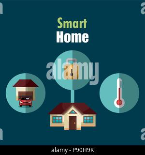 smart house with set services icons vector illustration design Stock Vector