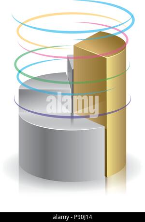 Pie chart design concept,Isolated on white background. Stock Vector