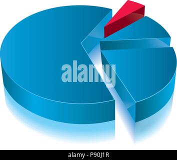 Pie chart design concept,Isolated on white background. Stock Vector