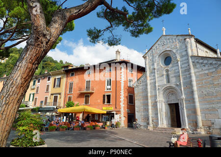 TOSCOLANO-MADERNO, ITALY - SEPTEMBER 18, 2016: Beautiful views of Toscolano-Maderno, a town and comune on the West coast of Lake Garda, in the provinc Stock Photo